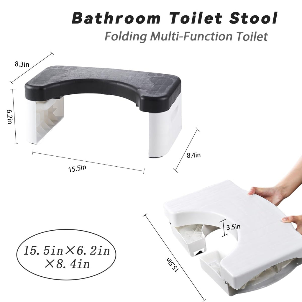 Bathroom Toilet Stool, Squatting Toilet Stool, Detachable Multi-Functional Seat Pan, Portable Step for Home Bathroom, Portable, Sturdy(White)