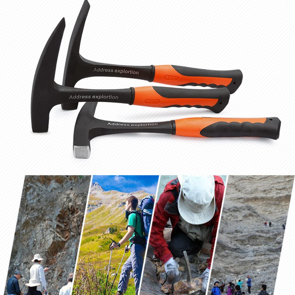 32 OZ Rock Pick Hammer, Brick Hammer, 11.2 Inch Masonary Tool, Bricklayer's/Mason's Hammer with Forged Steel Construction & Shock Reduction Handle for Mining, Geological Prospecting