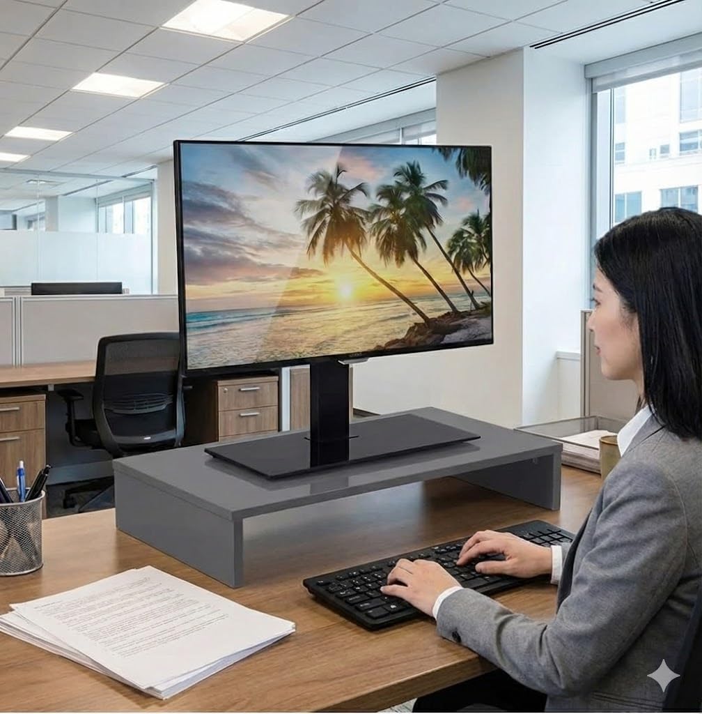 Duramex (TM) Computer Monitor Stand TV Shelf Risers 16 inch Monitor Stand Save Space Black (1 Tier)
