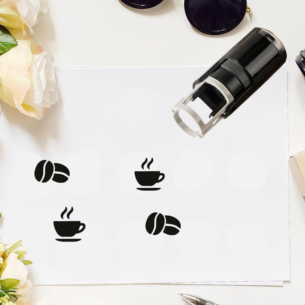 Personalized Custom Cup Coffee Stamp Self Inking,Custom Coffee Bean Stamp,Personalized Custom Return Address Stamps,Customized Rubber Stamps for Business Teacher (T-Coffee)