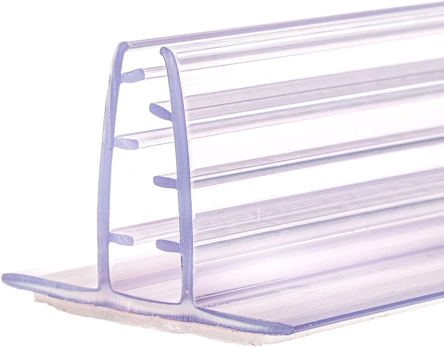 SOUJOY 50 Pack Self Adhesive Sneeze Guard Holder, 3'' x 1.6'' Acrylic Panels Holder Clip, Glass Sign Holder Stand, Desk Dividers Privacy for 0.1 to 5mm Thick