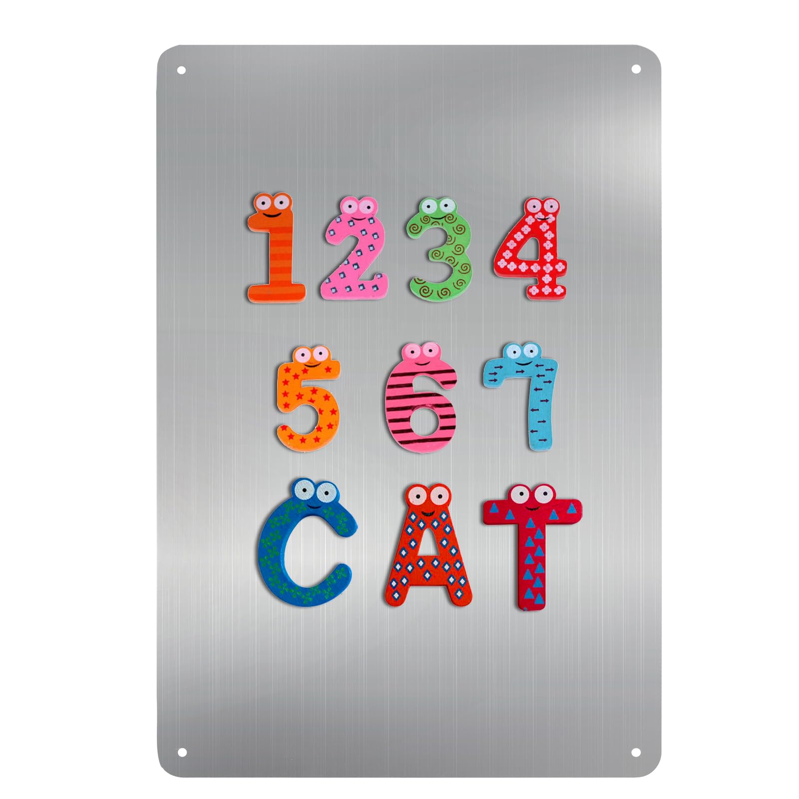 Bekith 2 Pack Stainless Steel Magnetic Board, 17.1" x 11.8" Magnet Bulletin Board to Display Magnetic Letters Numbers, Notes, Poetry, Photos, Spice Jars, Suitable for Wall, Refrigerator, Cabinet