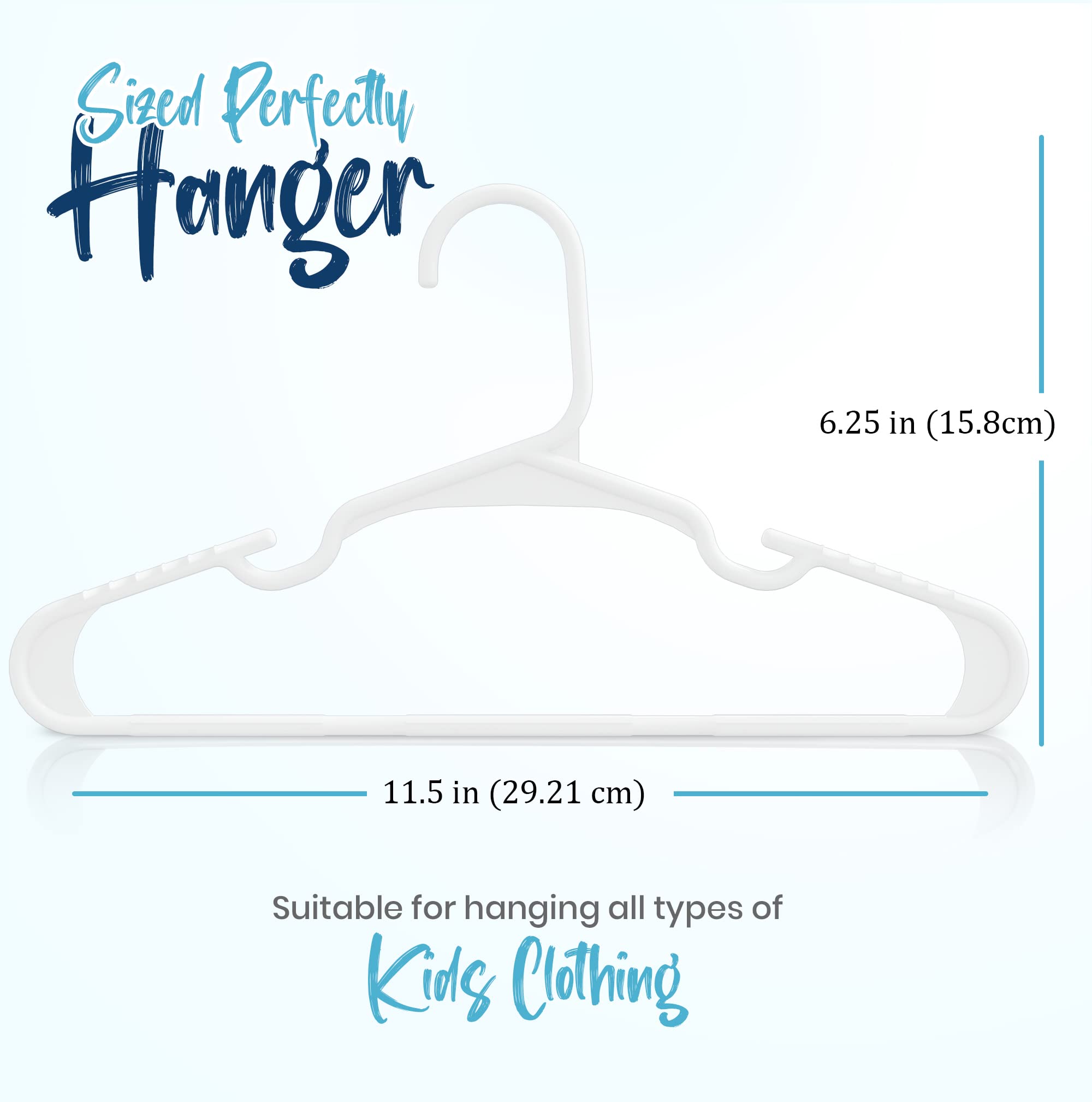 Utopia Home 60 Pack Kids Hangers - Plastic Baby Hangers for Closet - Children's Hangers for Clothes & Infant Hangers for Closet - Ideal for Everyday Standard Use (White)