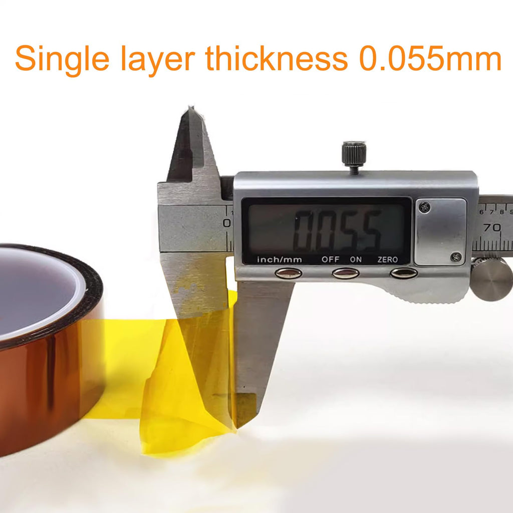 QILIMA 5 Rolls 25mm X 33m Heat Tape,Adhesive Heat Resistant/Transfer Tape, Heat Vinyl Thermal Sublimation Press Tape,No Residue,Electronics,Soldering,Circuit Board