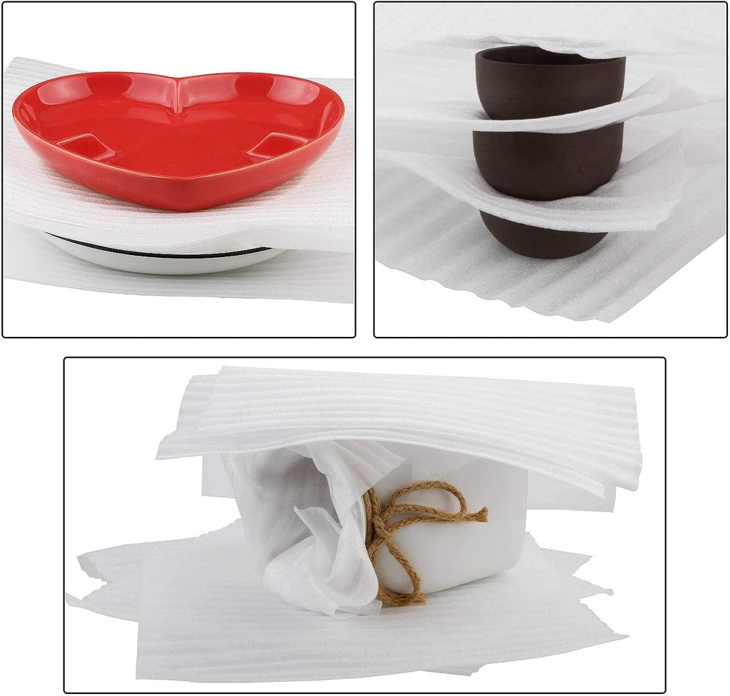 12”x12” Foam Wrap Sheets for Packing Storage Shipping Moving Supplies, Cushion Foam Wrap Packing Foam for Dishes, China, Glass and Furniture (100 Sheets)