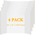 AKONEGE 4Pcs Medium Trifold Poster Board, 26 x 16 Inches White Tri Fold Poster Boards Corrugated Presentation Cardboards for Science Fair, School Projects, Exhibitions, and Business Presentations