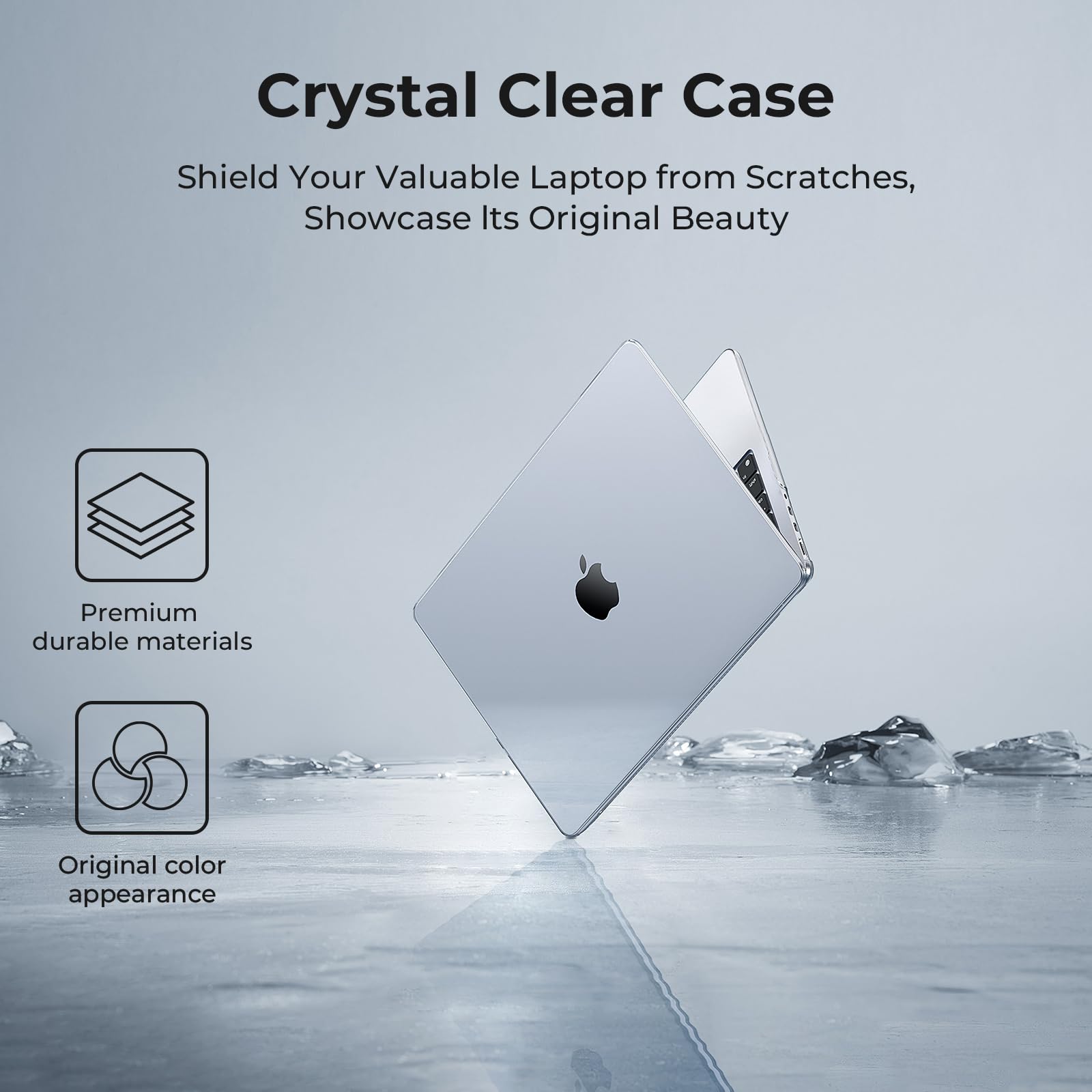 EooCoo Compatible with MacBook Pro 14 inch Case 2026 2025-2021 M5 M4 M3 M2 M1 Pro Max Chip, Hard Shell Cases with Keyboard Cover, Screen Protector - Crystal Clear