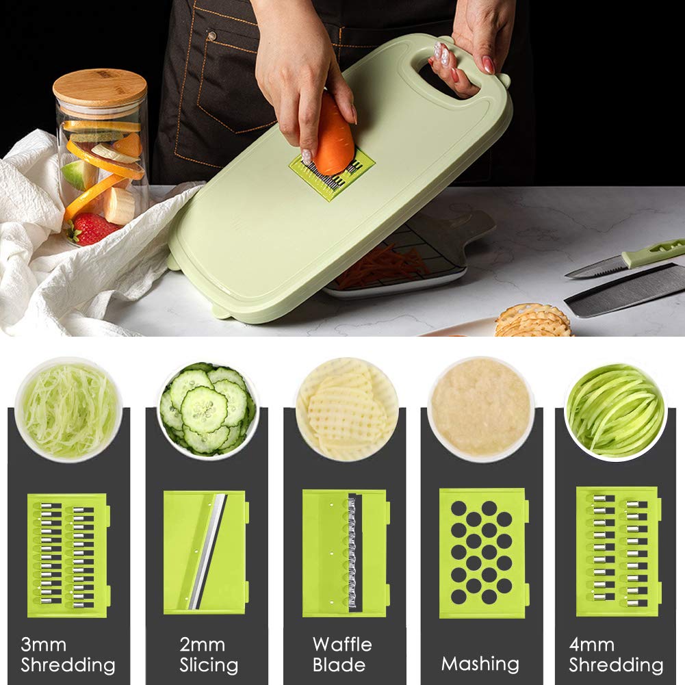 HI NINGER 9-in-1 Collapsible Camping Cutting Board With Colander, Multi Chopping Board Kitchen Vegetable Washing Basket, Camping Gifts and Accessories for RV Campers