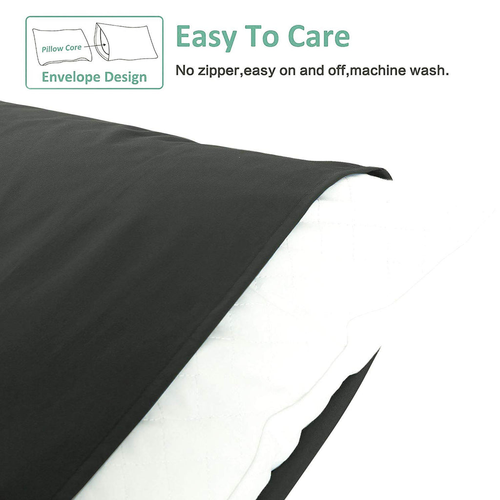 NTBAY Queen Pillowcase Set - 4 Pack Brushed Microfiber 20x30 Pillowcases - Soft, Wrinkle-Free, Fade-Resistant, Stain-Resistant, Pillowcases with Envelope Closure - 20x30 inches, Dark Grey