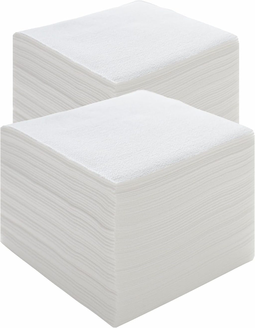 PEACHICHA Cocktail Napkin,Disposable Beverage Bar Napkins Cloth-Like Paper Napkins, Linen-Feel Great for Wedding, Party,Or Everyday Use, 20 x 20cm (100 Count, White)
