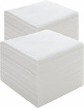 PEACHICHA Cocktail Napkin,Disposable Beverage Bar Napkins Cloth-Like Paper Napkins, Linen-Feel Great for Wedding, Party,Or Everyday Use, 20 x 20cm (100 Count, White)