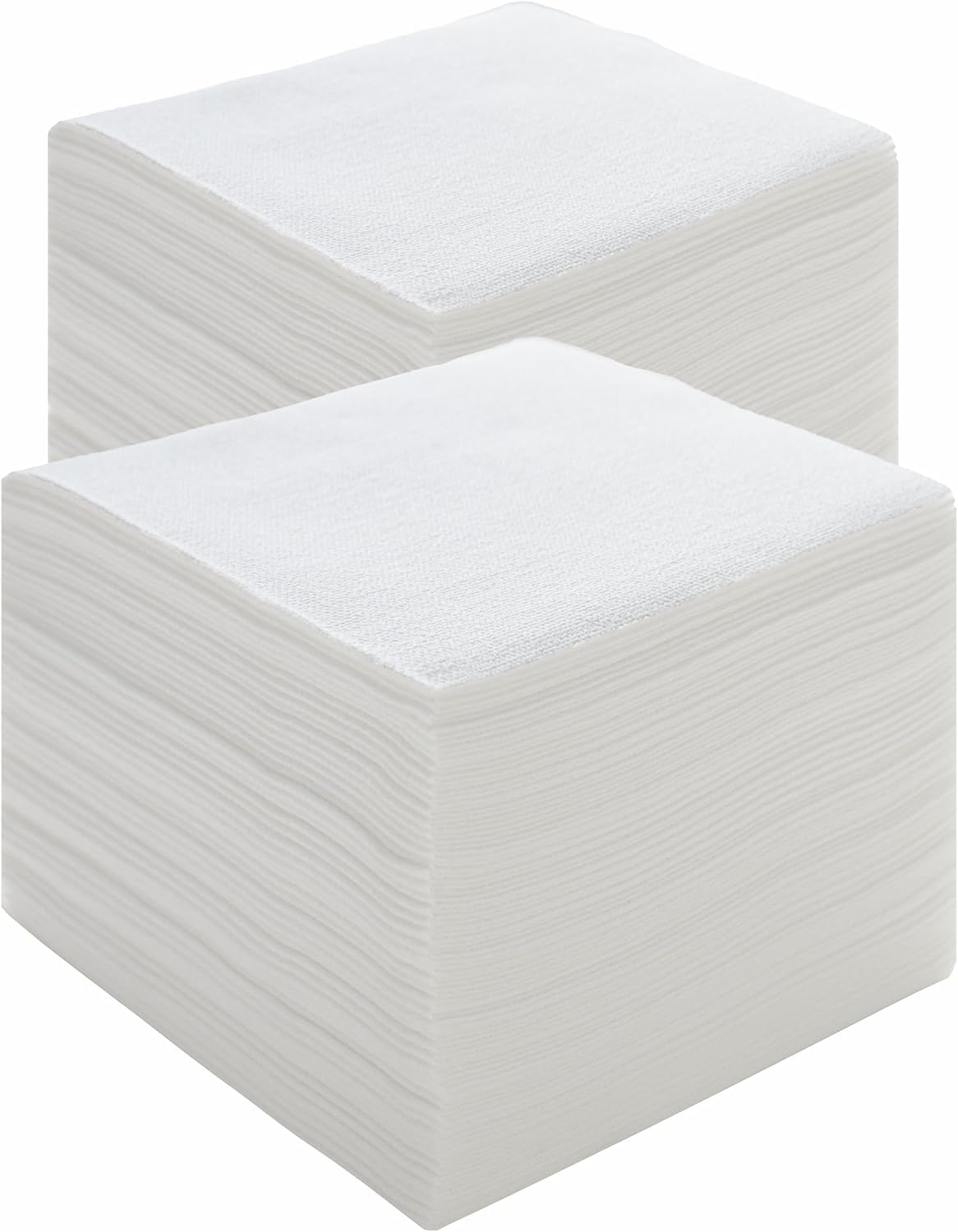 PEACHICHA Cocktail Napkin,Disposable Beverage Bar Napkins Cloth-Like Paper Napkins, Linen-Feel Great for Wedding, Party,Or Everyday Use, 20 x 20cm (100 Count, White)