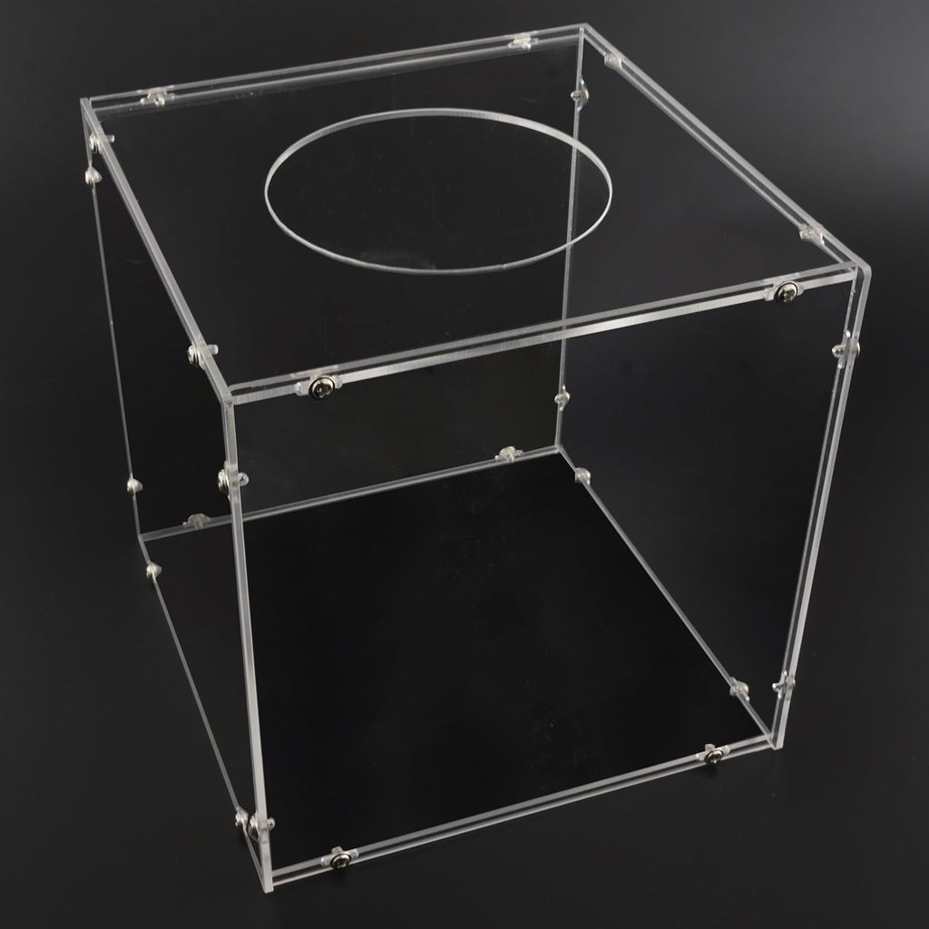 SHUMEI Clear Acrylic Multi Function Box - Raffle Suggestion Ballot Tip Donation Box for Parties Events Fundraisers Business Offices Stores