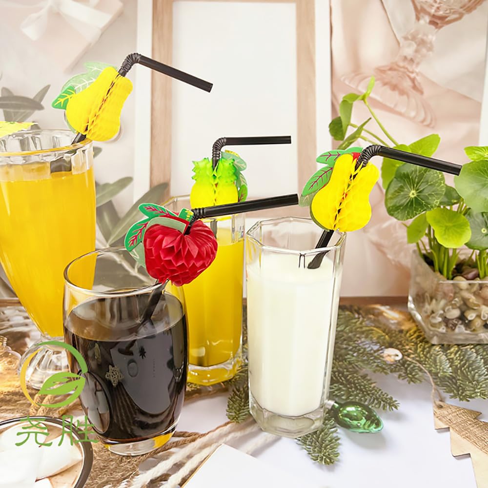 FOREVERIE Plastic Flexible Bendable Straws for Drinking, Diameter 5 MM Length 21 CM (8.27 Inches), 1000 Counts Value Pack, Black, Standard Length