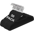 Livearty (TM) 50 Pack Black Velvet Cloth Hangers 50PCS Black Velvet Hangers with 360 Degree Rotatable Hook 16.5 in with Tie Bar Strong, Space Saving for Shirts, Jackets, Dresses for Adults
