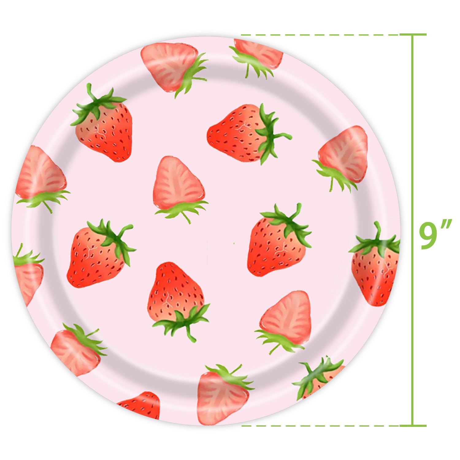 QYCX 65 Pcs Strawberry Plates Napkins Strawberry Party Decorations Berry Party Supplies Tableware Fruit Dinnerware for Berry 1st Birthday Decorations Fruit Party Decorations