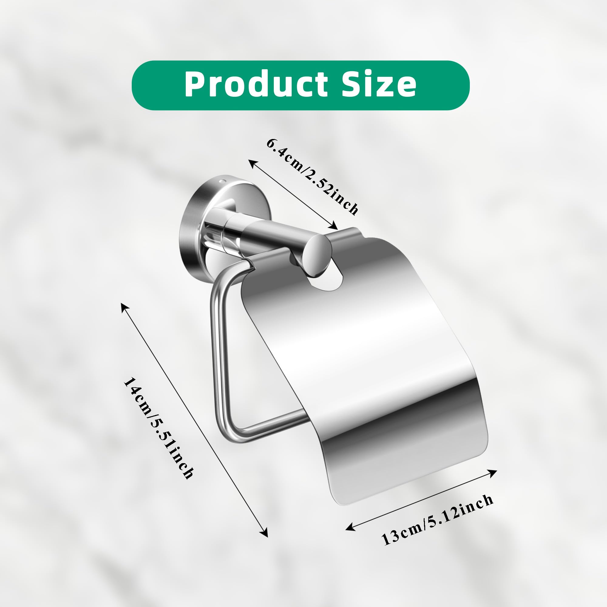 Toilet Paper Holder with Cover Storage Dust-Proof for Bathroom-Stainless Steel