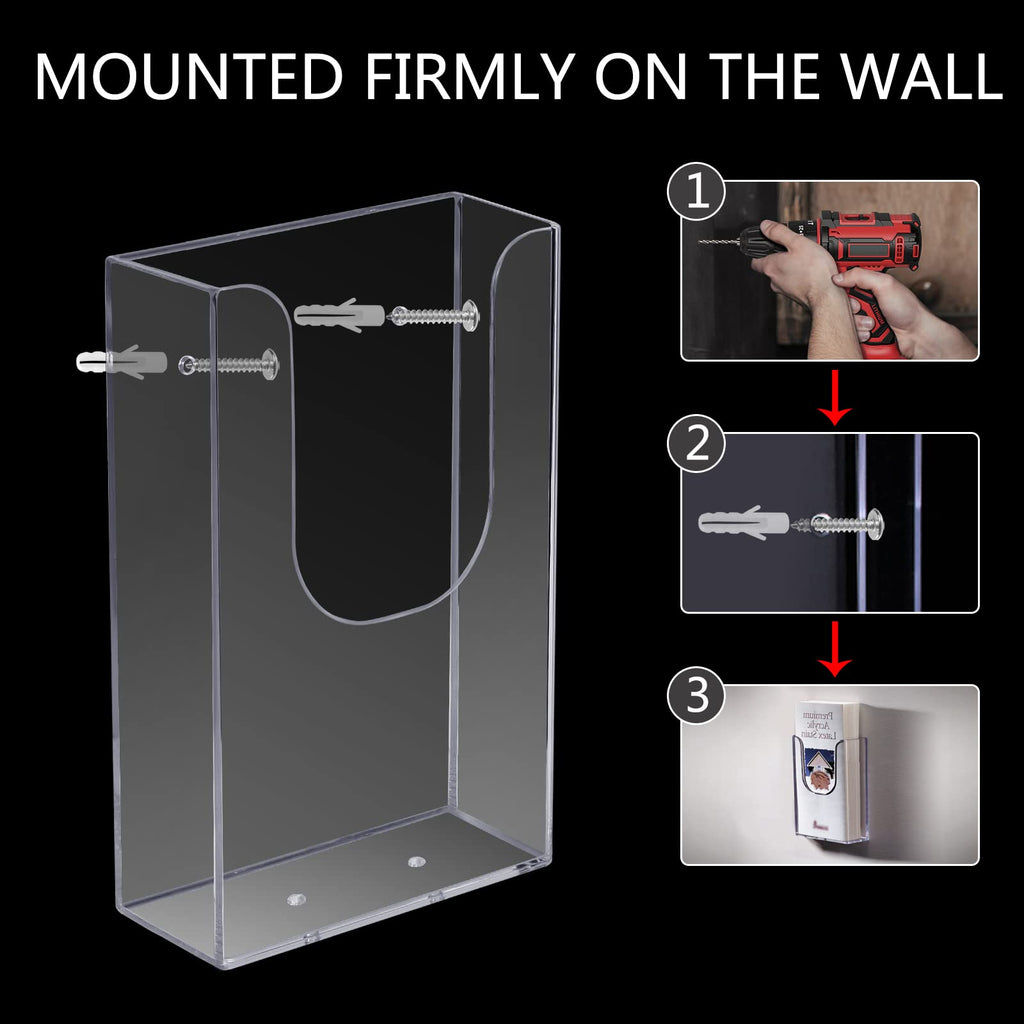 zavekia Brochure Holder, 6 Pack 4 x 6 Inches Transparent Polystyrene Wall Mount Literature Holder