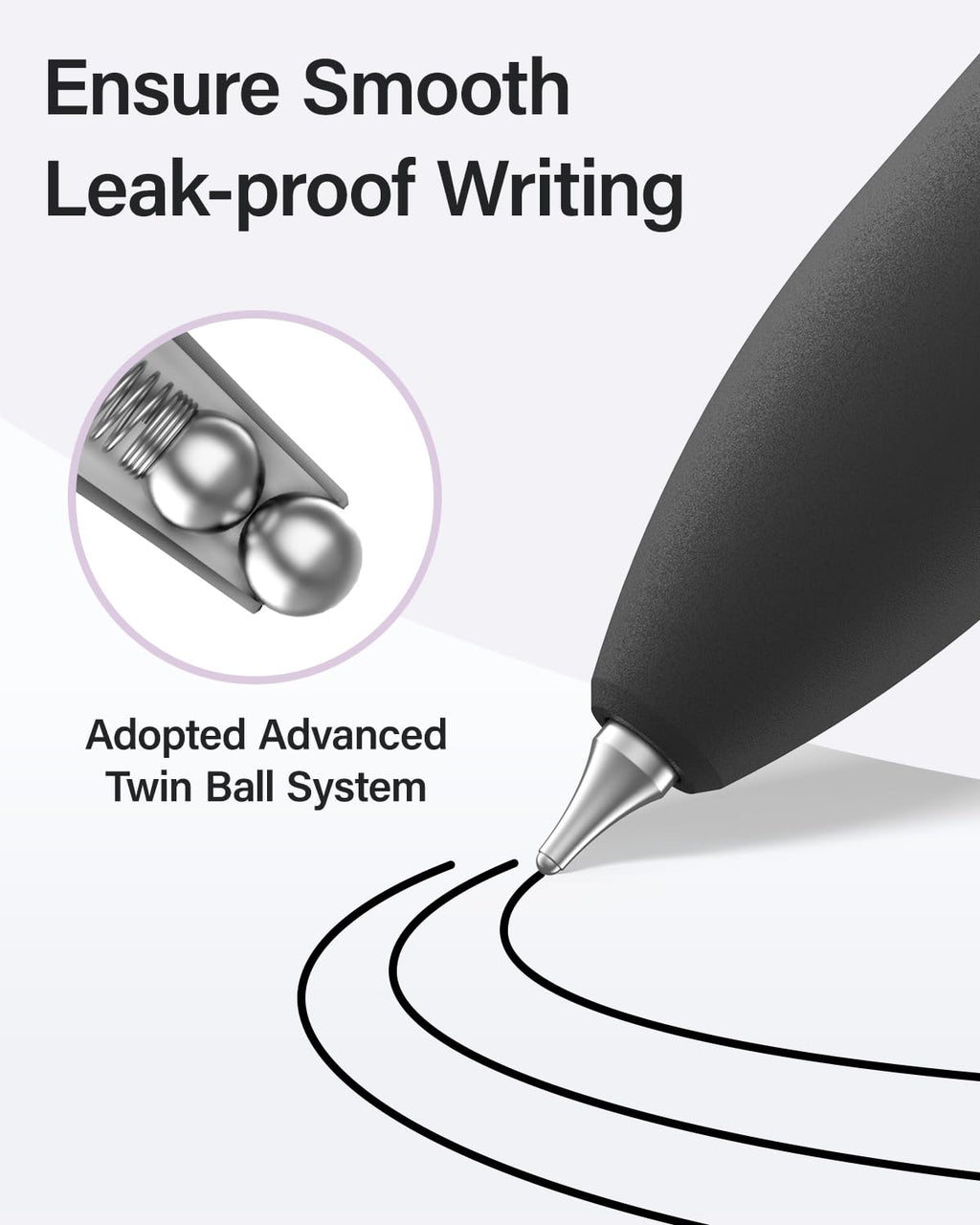 inkipen 16Pcs Gel Pens - 0.5mm Black Ink Pens Fine Point Smooth Writing, Quick Drying Retractable Pen for Journaling, Cute School & Office Supplies (black-white-16PCS)
