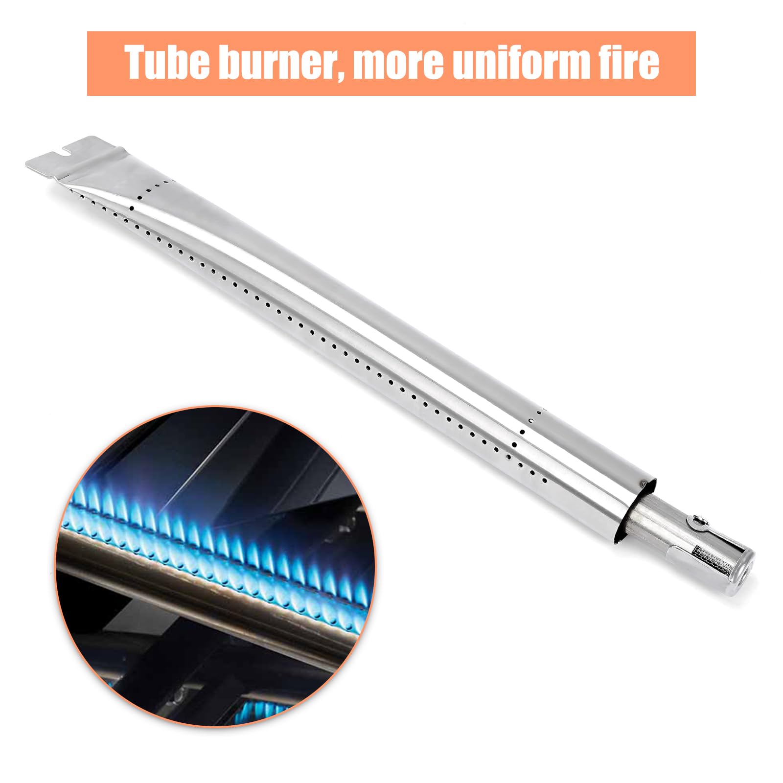GFTIME 14 5/16" BBQ Burner for Broil King 18629, Broil King Signet, Broil King Sovereign Gas Grills, BBQ Burner Replacement for Broil King BBQ Parts, 3 Pack