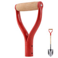 Shovel D Grip Handle, 3.1cm/1.22inch Inner Diameter Metal Spade Snow Shovel Replacement Handle with Comfortable Grip, Shovels Replacement for Garden Digging Raking Tool(Red)
