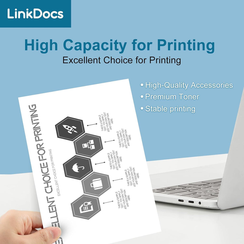 LinkDocs TN830XL Toner Cartridge Compatible Replacement for Brother 830XL TN830 TN830XL Work with Brother HL-L2460DW DCP-L2640DW HL-L2400D HL-L2405W MFC-L2820DW Printer (Black, 2PK)