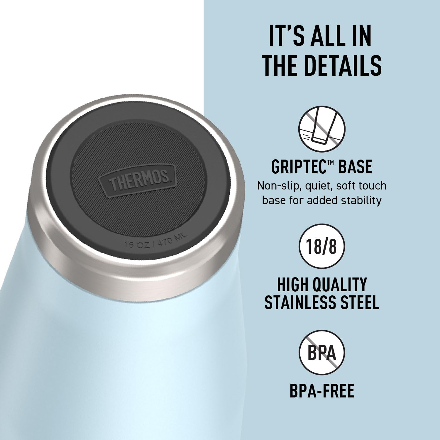 THERMOS, ICON Series, Stainless Steel Tumbler, Glacier, 470mL