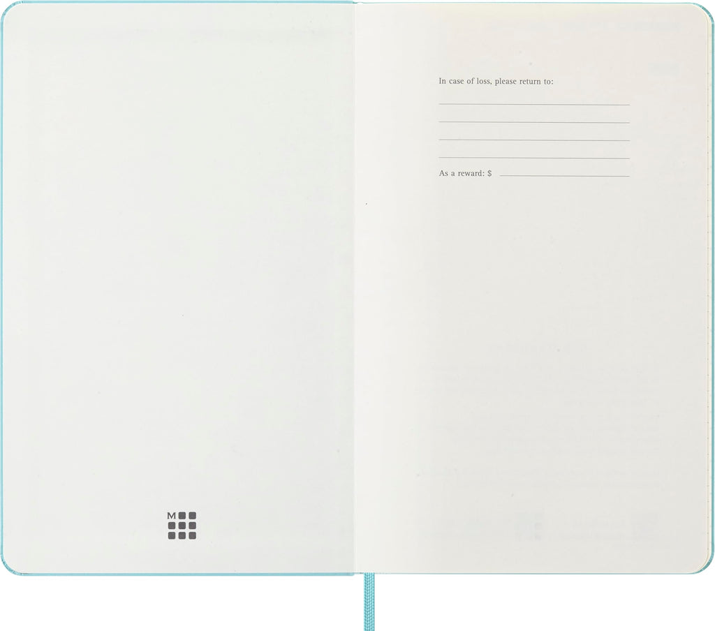 Moleskine Classic 12 Month 2026 Weekly Planner, Hard Cover, Large (5" x 8.25"), Aquamarine, 144 pages