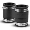 DLYYPLUS 2 Pcs 1-1/2 in Flexible PVC Pipe Coupling with Stainless Steel Clamps Fit 1-1/2 in Nominal Pipes, Couplers for Plastic and Copper Pipe Plumbing Connections, Drain Repair, Dust Hose