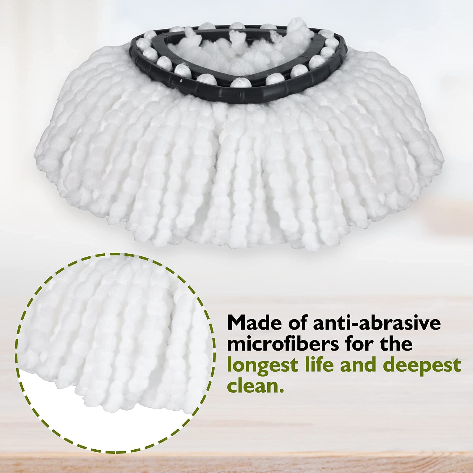 4 Pack EasyWring Spin Mop Refill - Mop Replacement Head,Microfiber Spin Mop Refills, Mop Easy Cleaning Floor Head Mop,Mops Head for Floor Cleaning