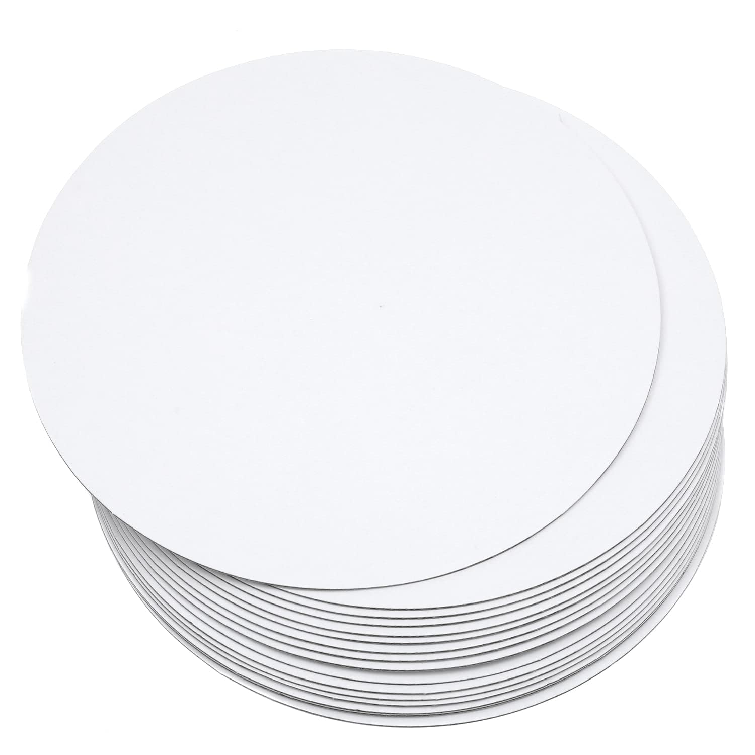 qiqee 12 Inch White Cake Boards Round 30-Packs Circles Rounds Base Food-Grade Cardboard Cake Plate(Thinner But Stronger)