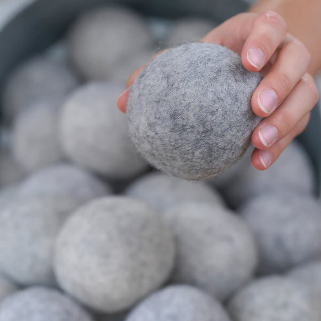 Lypumso Wool Dryer Balls Pack of 6 XL, Organic Premium Wool for Laundry, Natural Fabric Softener - Anti Static, Baby Safe, No Lint, Odorless and Reusable, Saves Drying Time