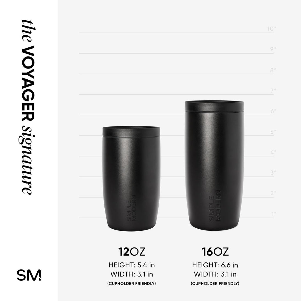 Simple Modern Travel Coffee Mug Tumbler with 360° Lid | Ceramic-Lined Insulated Stainless Steel Cold Brew Iced Coffee Cup | Gifts for Women Men Her Him | Voyager Signature | 16oz | Cream Terrazzo