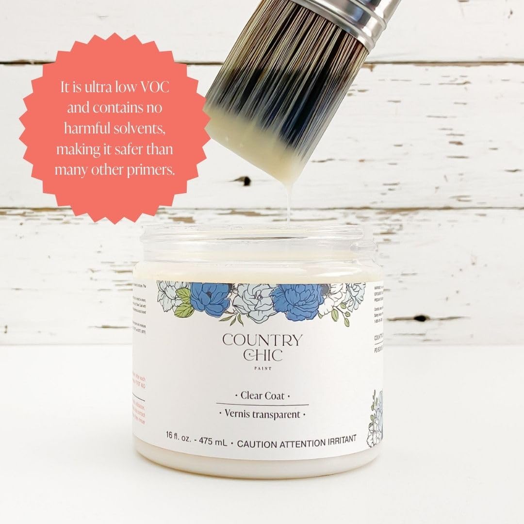 Clear Coat - Eco-Friendly Clear Satin Sheen Top Coat for Chalk Style Furniture Paint, Very Durable, Non Yellowing, Waterproof Sealant for High Traffic Furniture - Indoor/Outdoor - Pint (16 oz)