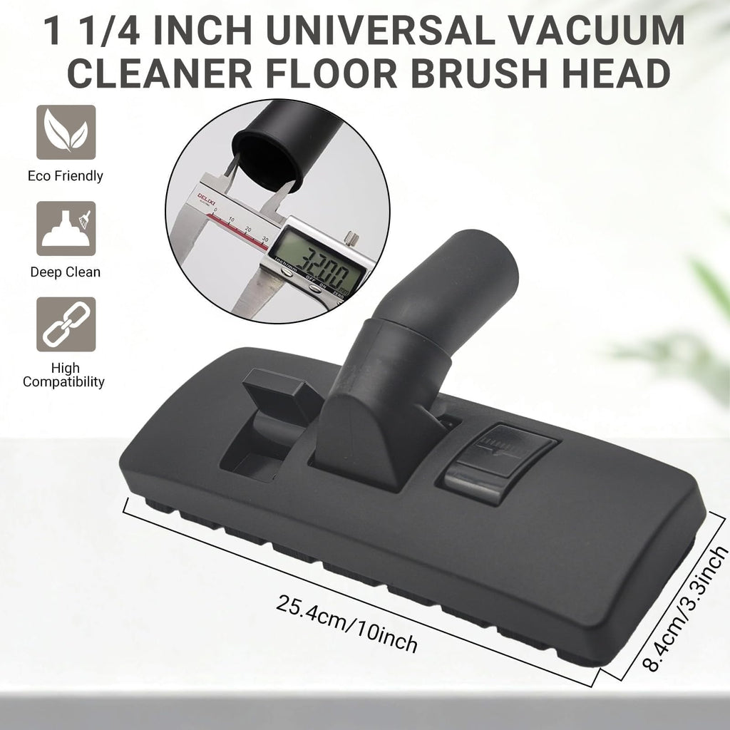 EZ SPARES Universal Vacuum Cleaner Floor Brush with Vacuum Adapter,Compatible with Most Brand,Hoover, Eureka, Rainbow,Shop VAC,Nozzle Tool,2-in-1 for Hard Floor&Carpet Combo(with Mini Cleaning Brush)