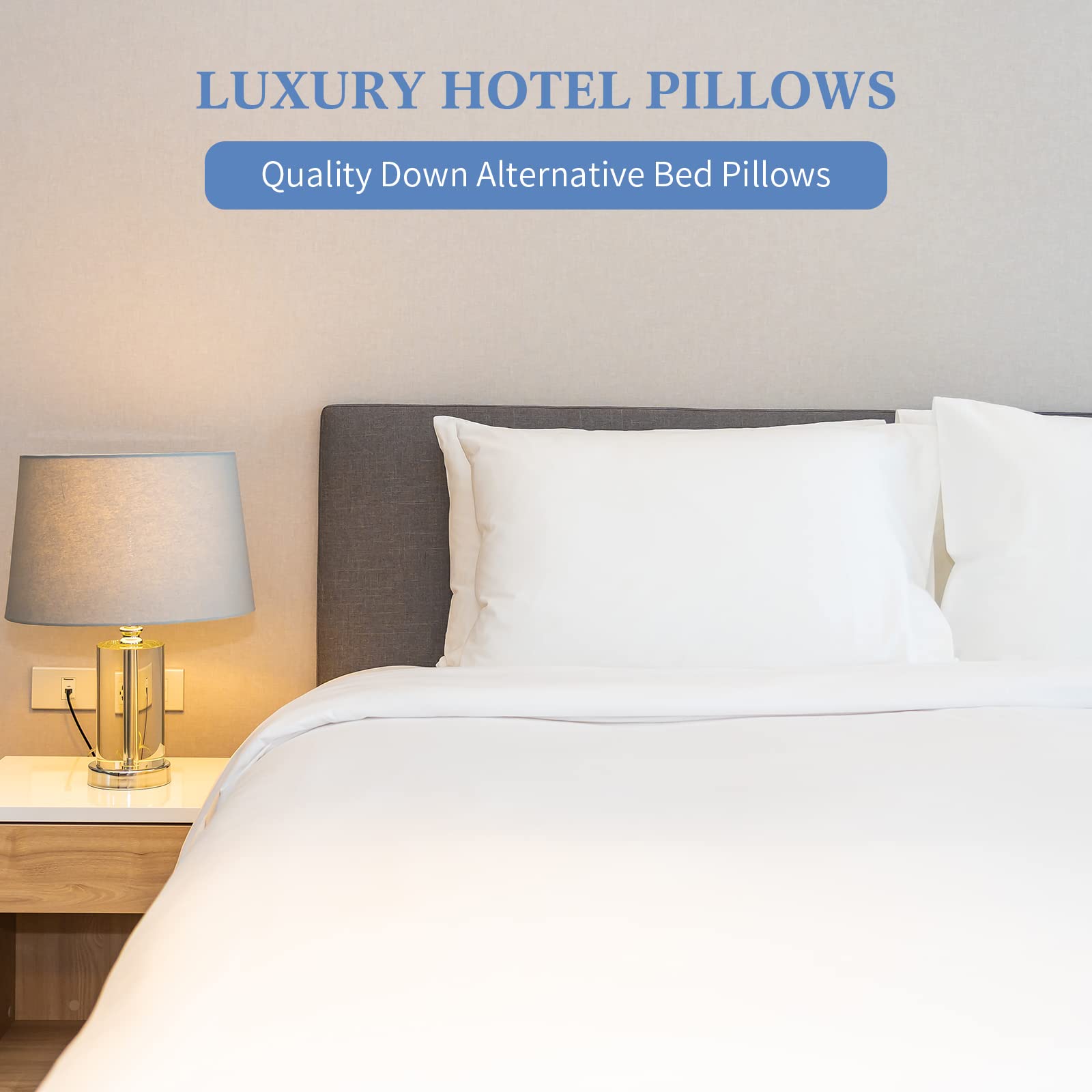 Sherwood Hotel Collection Bed Pillows for Sleeping 2 Pack Queen Size, Soft Microfiber Cover and 3D Super Soft Down Alternative Filled White Pillows (Queen)