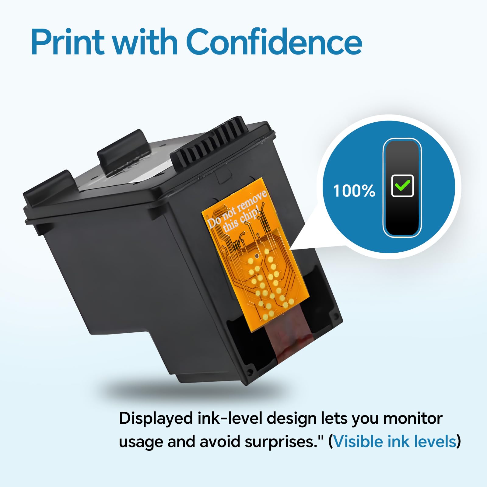 63XL Ink Cartridges Combo Pack Compatible for HP 63 Ink Cartridges, for HP Ink 63 63XL Black Color Work with OfficeJet 3830 3833 4650 5200 Envy 4510 4520 4512 Deskjet 2130 3630 Printer