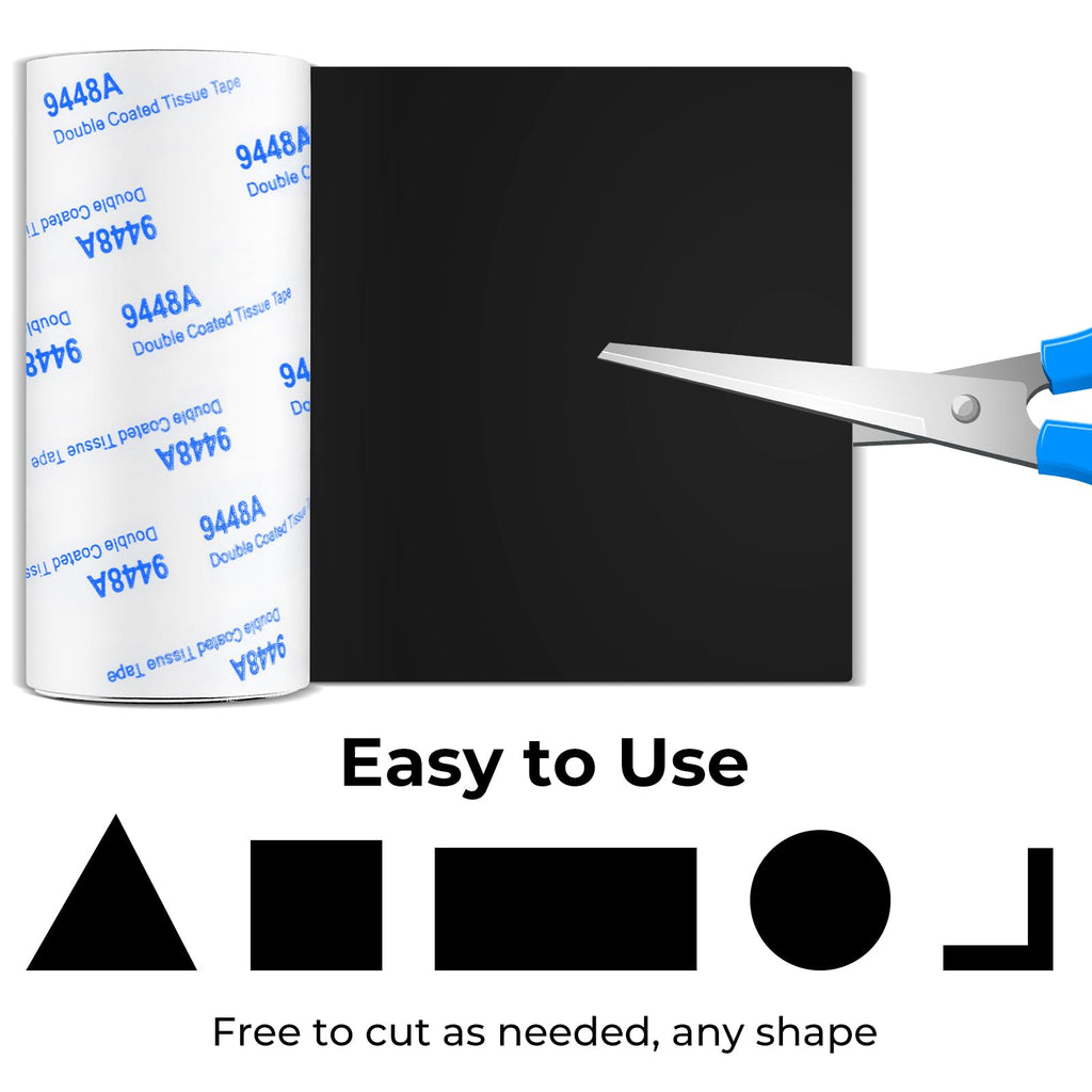 Non Slip Furniture Pads, 2 Rolls Non Skid Rubber Pads Black, Rubber Tape, Adhesive Rubber Strips for Any Furniture and Appliances 4x40 inch+1x40 inch