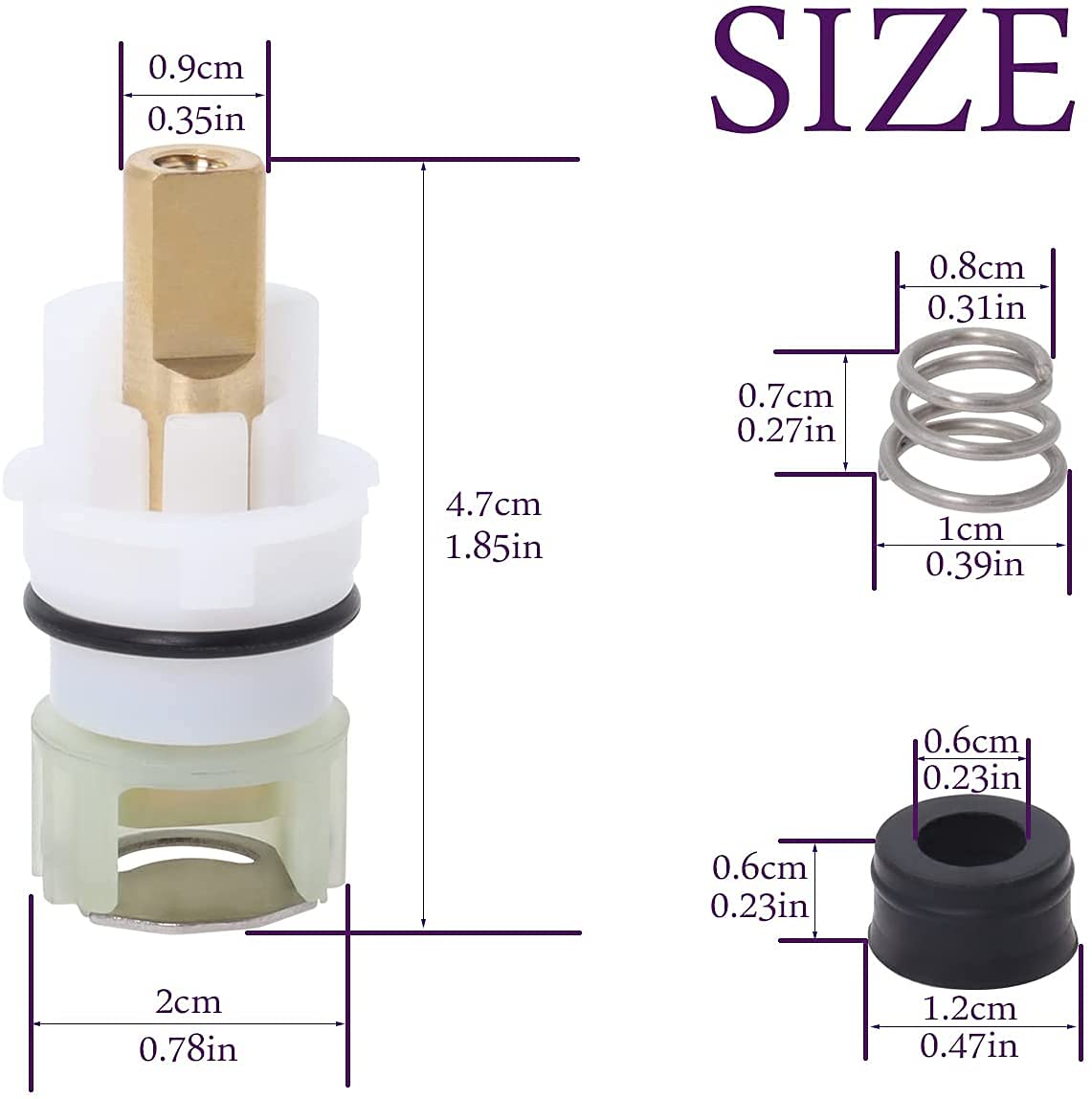 RP25513 Faucet Cartridges for Delta Faucet Replacement Repair Part with RP4993 Seat and Spring (2 Pack)