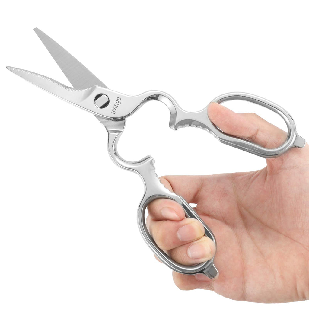 LIVINGO Kitchen Forged Shears Heavy Duty Come Apart Ultra Sharp Multi-Function Stainless Steel Scissors Bottle Opener, Nut Cracker 22cm