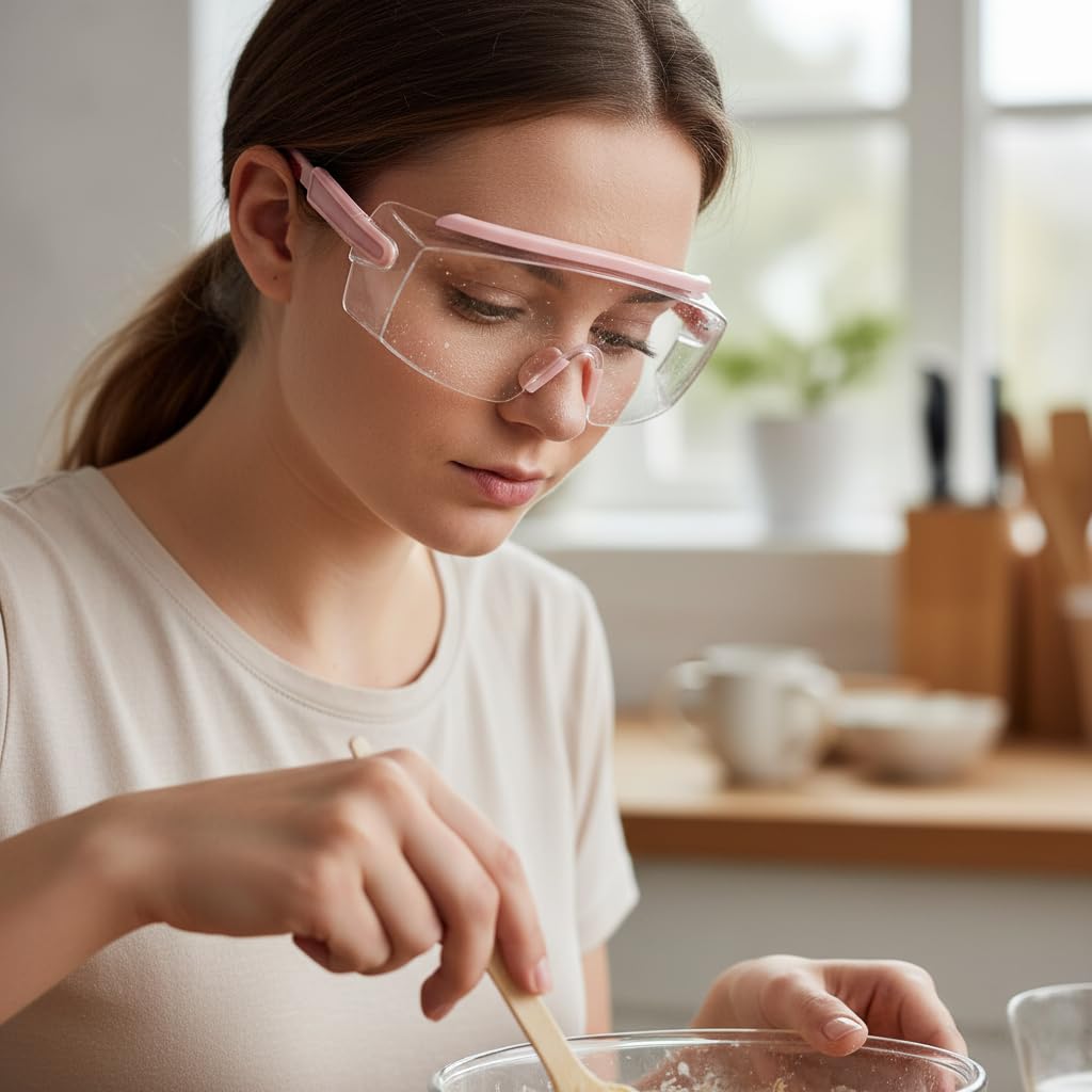 UKNOW Safety Goggles Over Glasses, Anti Fog Safety Glasse with Clear Wraparound Lens, ANSI Z87.1 Protective Eyewear