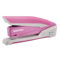 PaperPro inPOWER20 - 3 in 1 Stapler - One Finger, No Effort, Spring Powered Stapler, Breast Cancer Awareness Pink (1188)