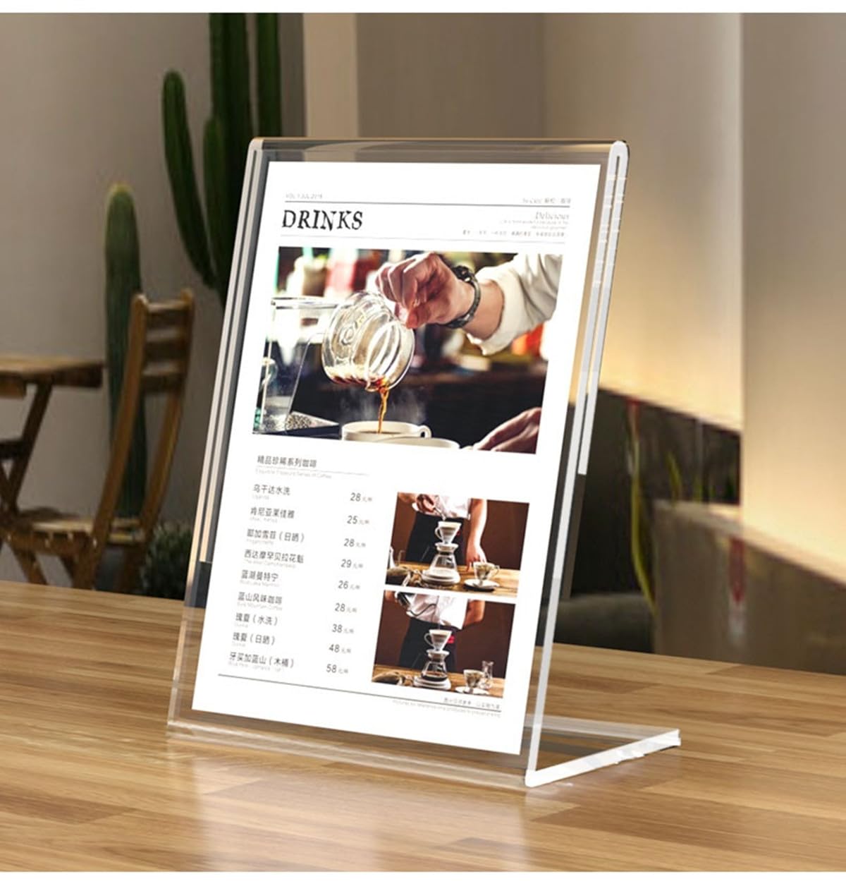 Acrylic Sign Holder, 3 Pack 5x7" Clear Display Table Sign Stand, L-Shape Plastic Message Board Stand for Exhibition, Office, Store, Restaurant