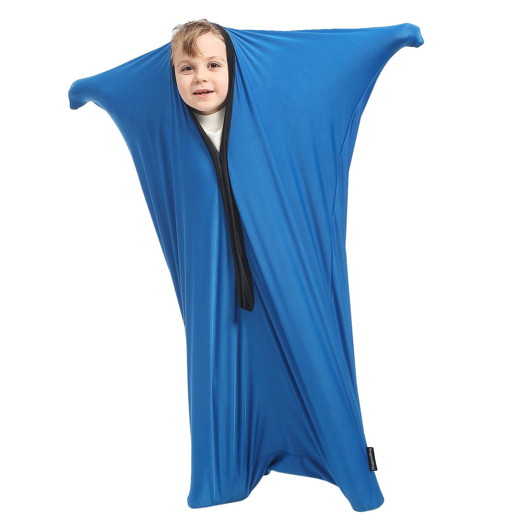 Hugsmiling Body Sock Sensory Kids, Medium, Good for Height: 43～51 inchs, Cozy Fabric with Strong Stitching (Classic Blue)