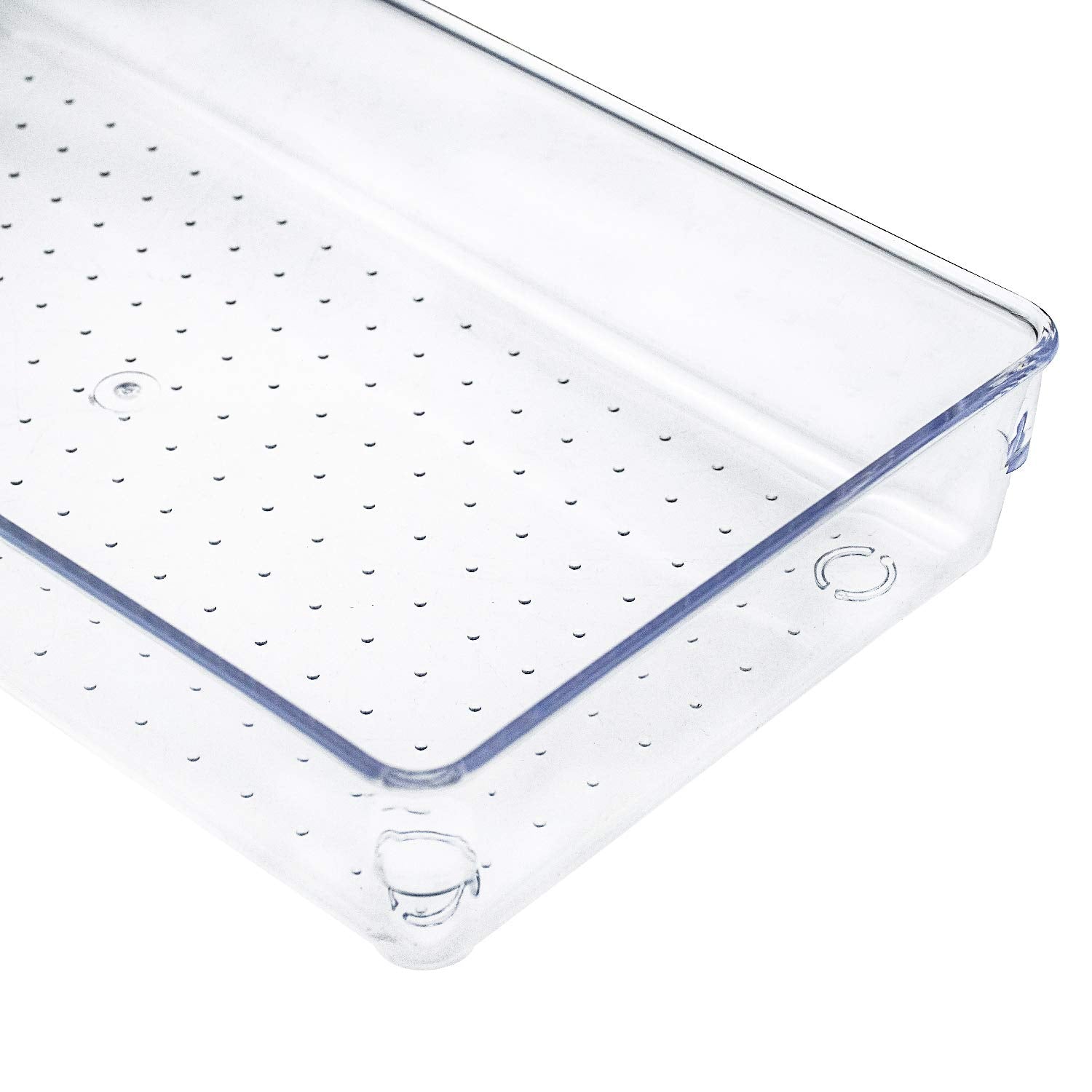 Kingrol 4 Pack Clear Drawer Organizer Trays, 15 x 6 x 2 Inch Desk Drawer Divider Storage Bins, Storage Box Set for Utensils Junks Vanities Makeups Jewelry Office Craft Supplies