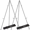 Nicpro Folding Easels for Display, 2 Pack 63 Inch Metal Floor Easel Stand Tripod Black Portable for Artist Poster Wedding with Carry Bag