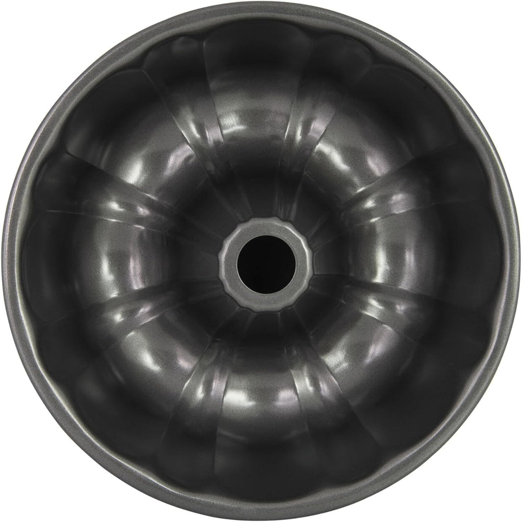 Chicago Metallic - Nonstick Fluted Cake Pan, Perfect for Bundt Cakes, Monkey Breads, Casseroles, Lasagnas, and More! (10", Gray)
