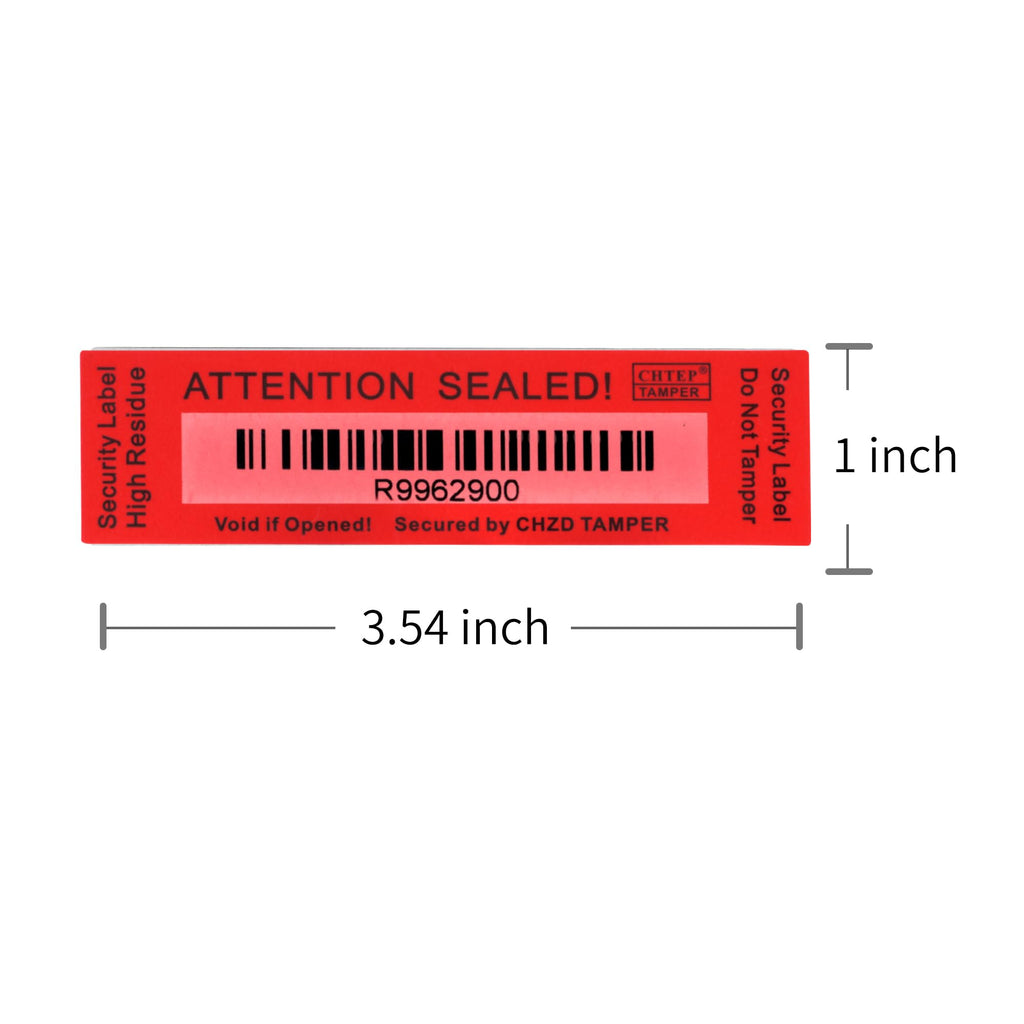ChtepTamper 100 Pieces Total Transfer Tamper-Evident Stickers Security Labels Great for Goods Shipping,Exchange of Agency Files, Privacy Protection or More(Serial Number 1 * 3.54inches Red)