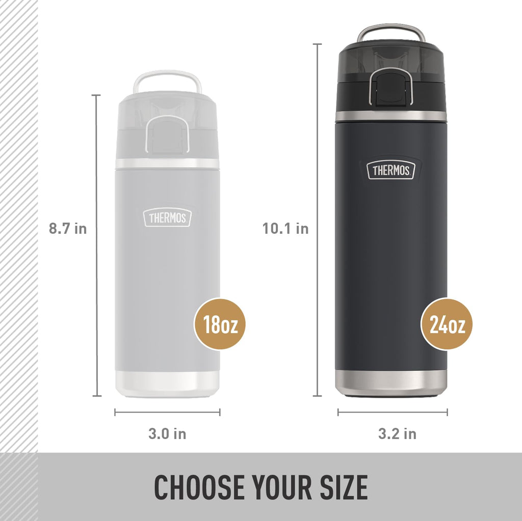 THERMOS, ICON Series, Stainless Steel Water Bottle w/Spout, Granite, 710mL
