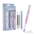 WRITECH Morph Extendable Gel Pen: 0.7mm Medium Point Black Ink Pocket-to-Full-Size Design Translucent Soft Grip Barrel Includes 2 Pens and 2 Refills Dual-Length Pocket Pen 4.6" to 6.1"
